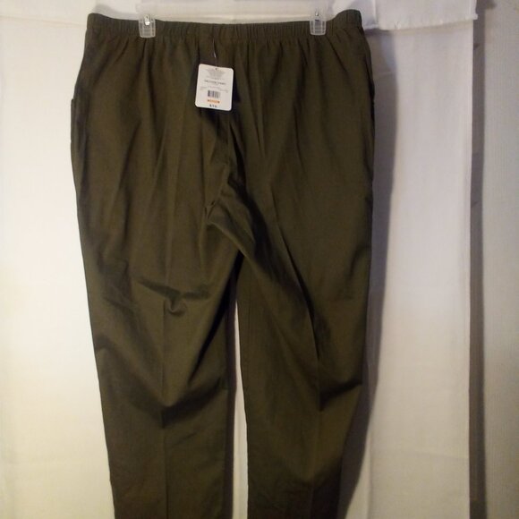 JMS Just My Size Pants Women 3X Comfort Waist Straight Leg Green - Picture 8 of 14